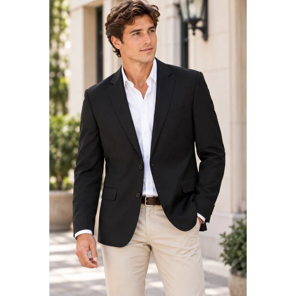 Brooks Brothers Explorer Madison Fit Black Wool Blend 2-Button Blazer 40R